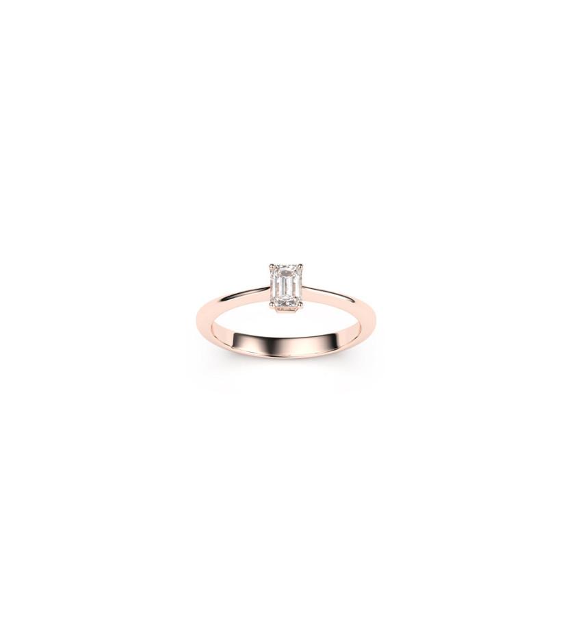 Solitaire Mademoiselle Frojo or rose diamant
