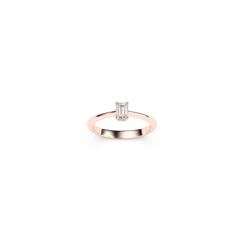 Solitaire Mademoiselle Frojo or rose diamant