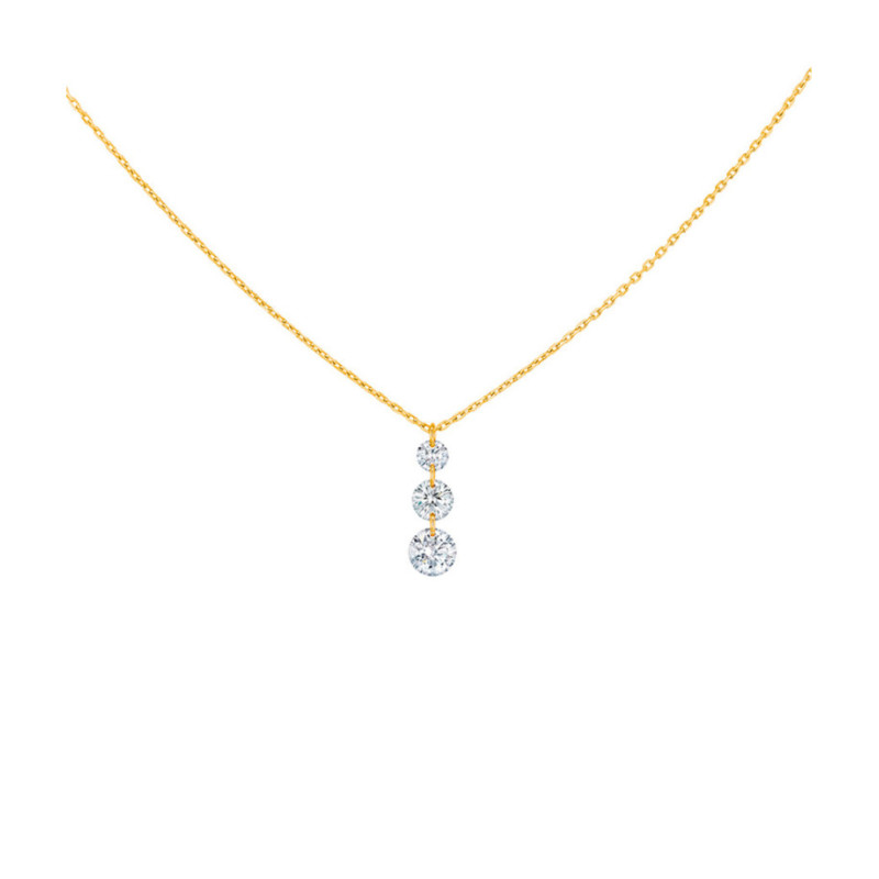 Collier La Brune et La Blonde 360° Trio or jaune diamants