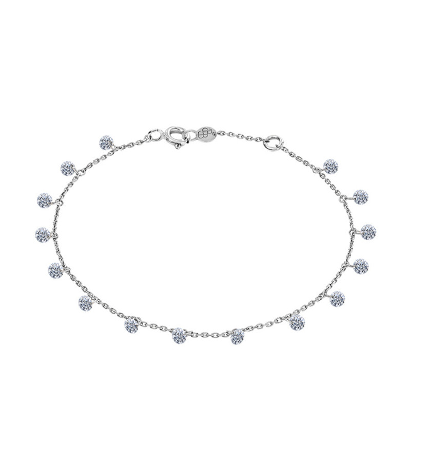 Bracelet La Brune et La Blonde 360° or blanc 15 diamants