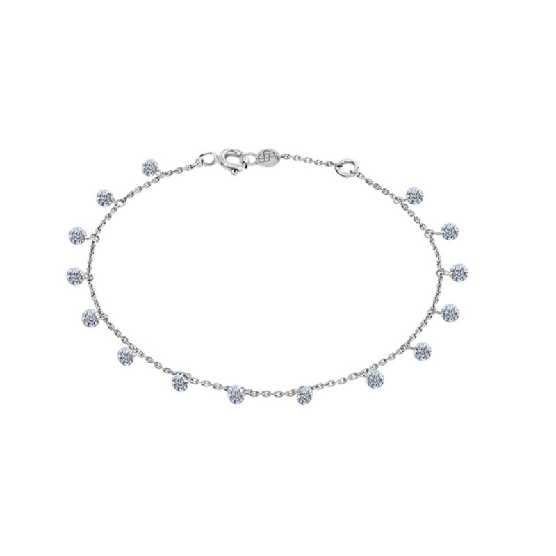 Bracelet La Brune et La Blonde 360° or blanc 15 diamants