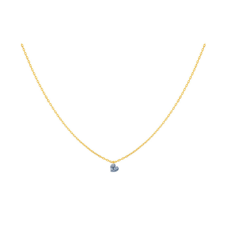 Collier La Brune et la Blonde 360° or jaune diamant cœur