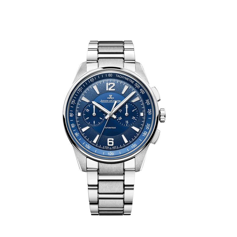 Montre Jaeger-Lecoultre Polaris Chronograph automatique cadran bleu bracelet acier 42 mm