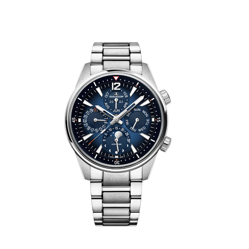 Montre Jaeger-Lecoultre Polaris Perpetual Calendar automatique cadran bleu bracelet acier 42 mm