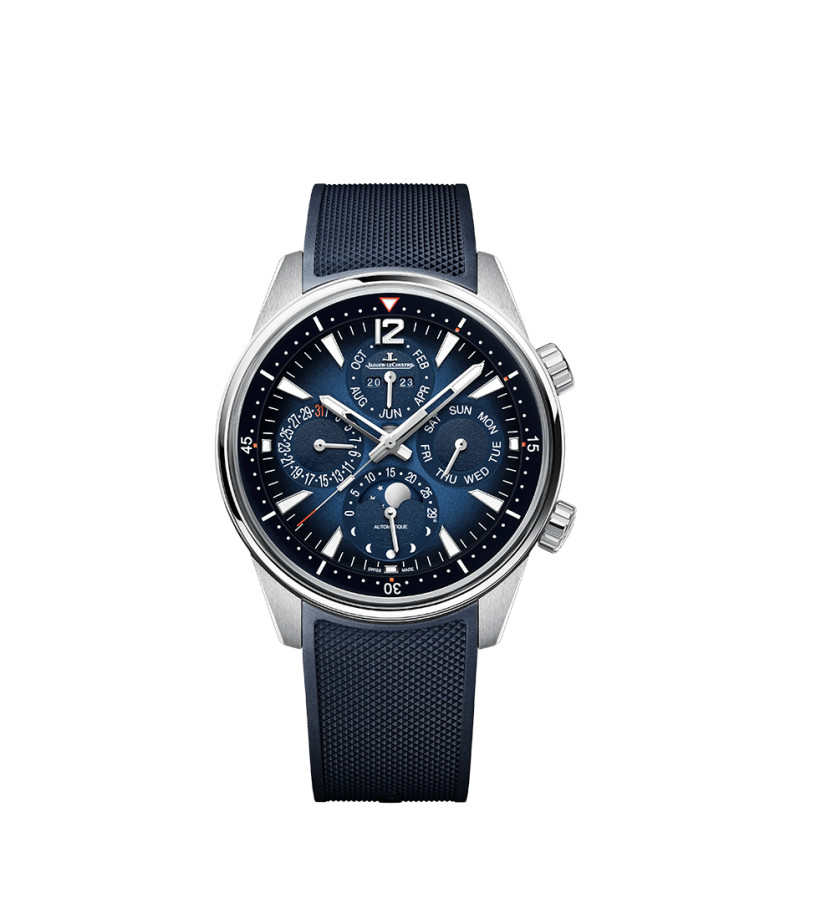 Montre Jaeger-Lecoultre Polaris Perpetual Calendar automatique cadran bleu bracelet acier 42 mm