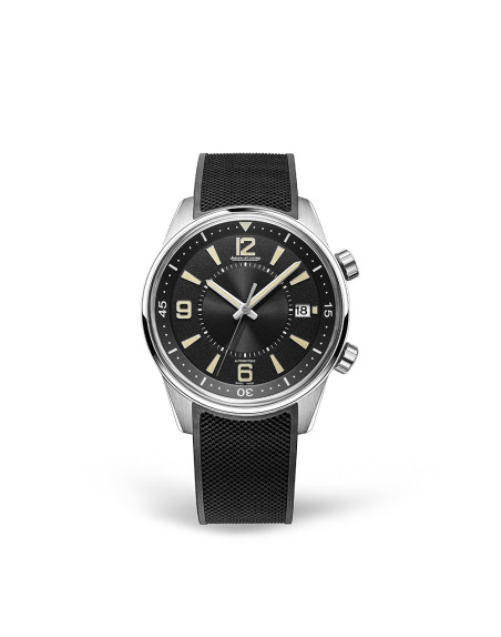 Montre Jaeger-Lecoultre Polaris Date automatique cadran noir bracelet caoutchouc noir 42 mm