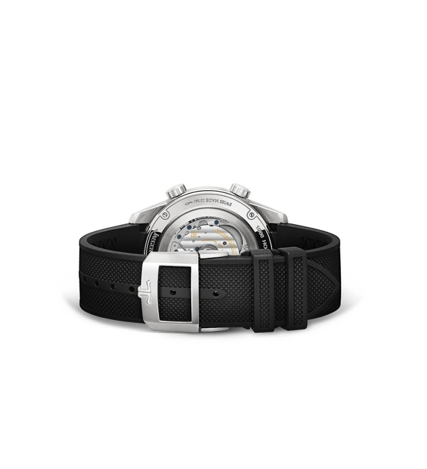 Montre Jaeger-Lecoultre Polaris Date automatique cadran noir bracelet caoutchouc noir 42 mm