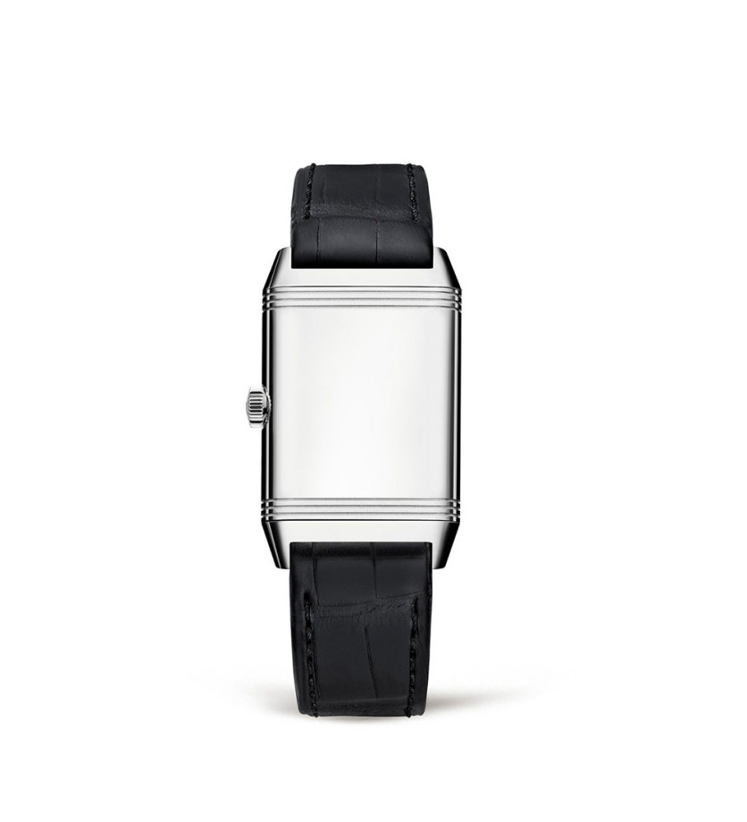 Montre Jaeger-Lecoultre Reverso Classic Medium Thin manuel cadran argent bracelet cuir noir 40x24 mm