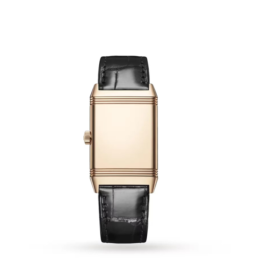 Montre Jaeger-Lecoultre Reverso Classic Monoface Medium manuel cadran argent bracelet cuir noir 40x24 mm