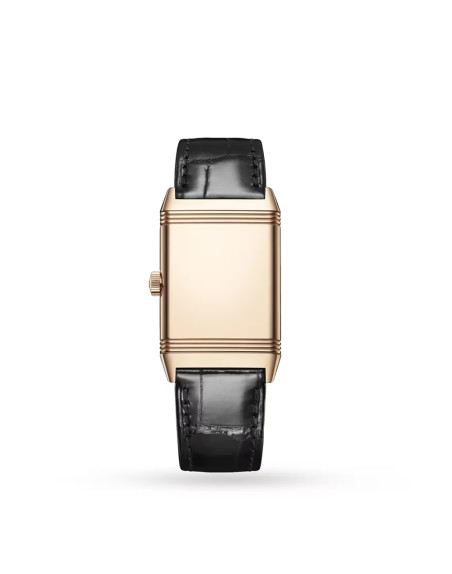 Montre Jaeger-Lecoultre Reverso Classic Monoface Medium manuel cadran argent bracelet cuir noir 40x24 mm