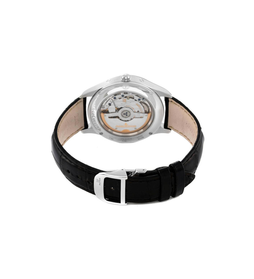 Montre Jaeger-Lecoultre Master Ultra Thin Calendar automatique cadran argent bracelet cuir noir 39 mm