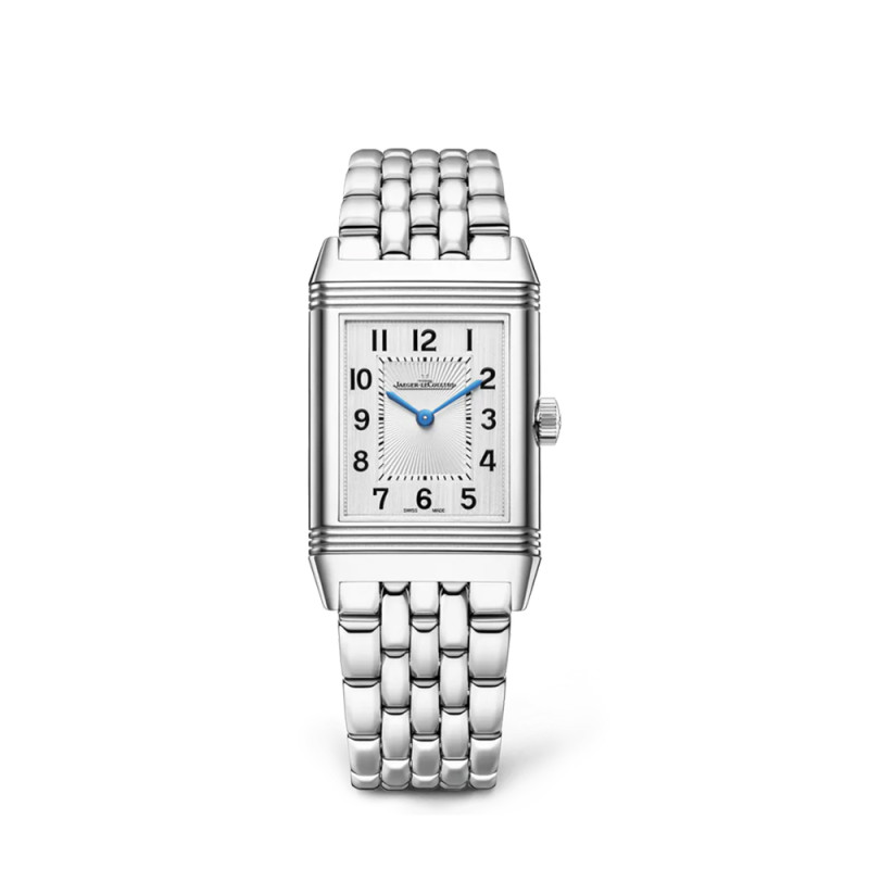 Montre Jaeger-Lecoultre Reverso Classic Monoface Medium manuel cadran argent bracelet acier 40x24 mm