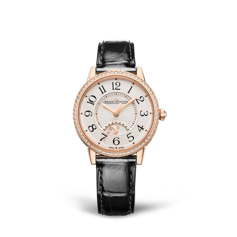 Montre Jaeger-Lecoultre Rendez-Vous Classic Night & Day automatique cadran argent bracelet cuir noir 34 mm