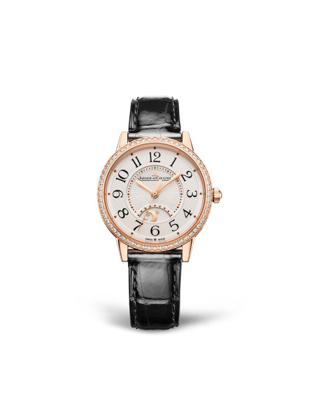 Montre Jaeger-Lecoultre Rendez-Vous Classic Night & Day automatique cadran argent bracelet cuir noir 34 mm