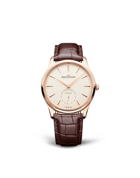 Montre Jaeger-Lecoultre Master Ultra Thin Small Seconds automatique cadran beige bracelet cuir marron 39 mm