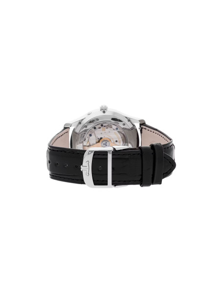 Montre Jaeger-Lecoultre Master Ultra Thin Phase de Lune automatique cadran argent bracelet cuir noir 39 mm