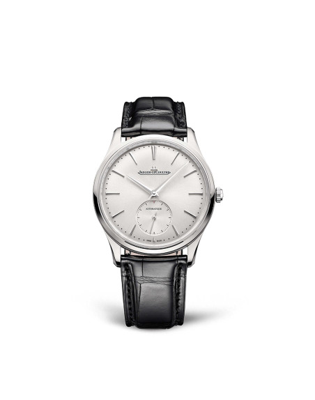 Montre Jaeger-Lecoultre Master Ultra Thin Small Seconds automatique cadran argent bracelet cuir noir 39 mm