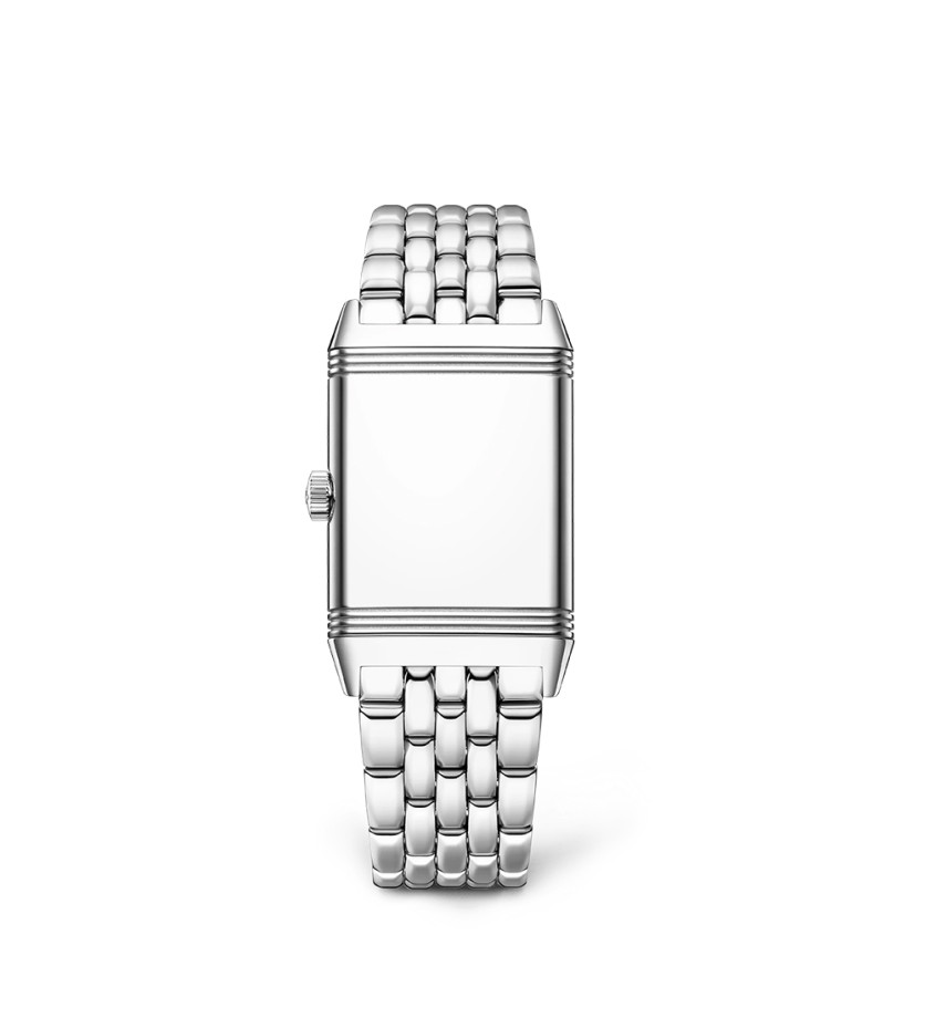 Montre Jaeger-Lecoultre Reverso Classic Monoface quartz cadran argent bracelet acier 40x24 mm