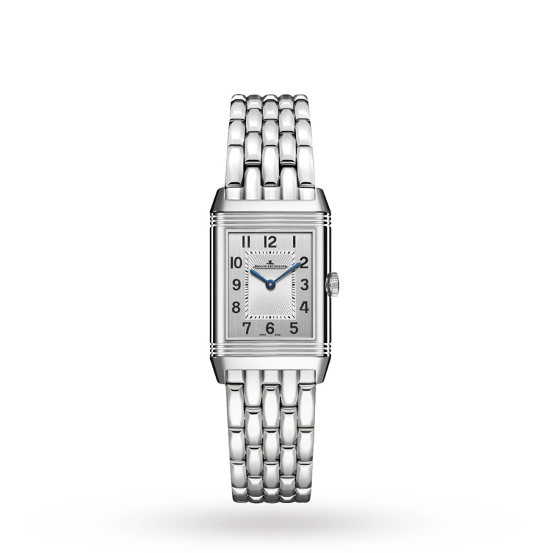 Montre Jaeger-Lecoultre Reverso Classic Small Seconds quartz cadran argent bracelet acier 34x21 mm