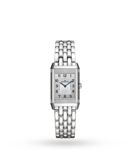 Montre Jaeger-Lecoultre Reverso Classic Small Seconds quartz cadran argent bracelet acier 34x21 mm