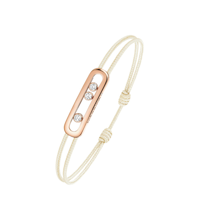 Bracelet Messika CARE(S) or rose diamants cordon crème