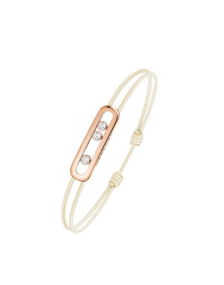 Bracelet Messika CARE(S) or rose diamants cordon crème