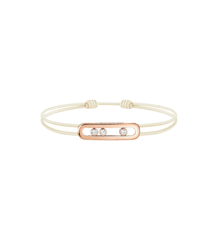 Bracelet Messika CARE(S) or rose diamants cordon crème