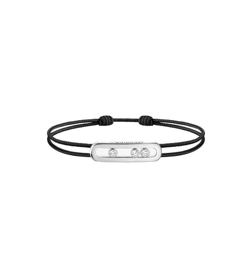 Bracelet Messika CARE(S) or blanc diamants cordon noir