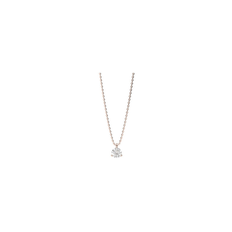 Collier solitaire Mademoiselle Frojo or rose diamant 0.30ct