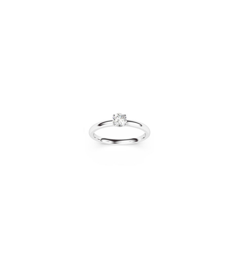 Solitaire Mademoiselle Frojo or blanc et diamants 0.40 ct