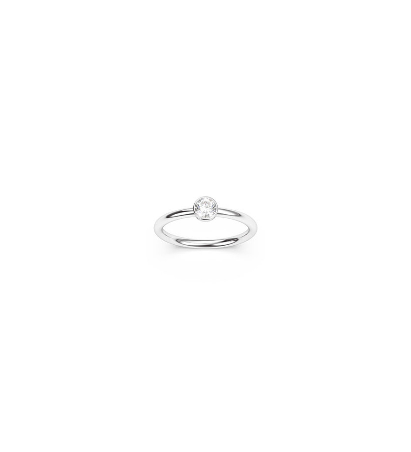 Solitaire Mademoiselle Frojo or blanc et diamants 0.30 ct