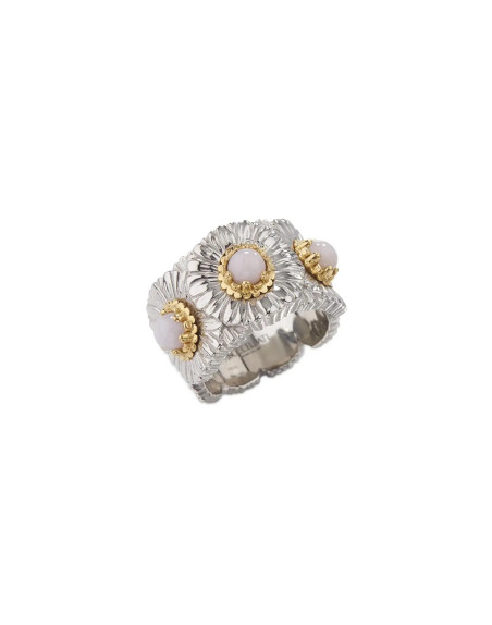 Bague Eternelle Blossoms Color argent, vermeil et opale rose