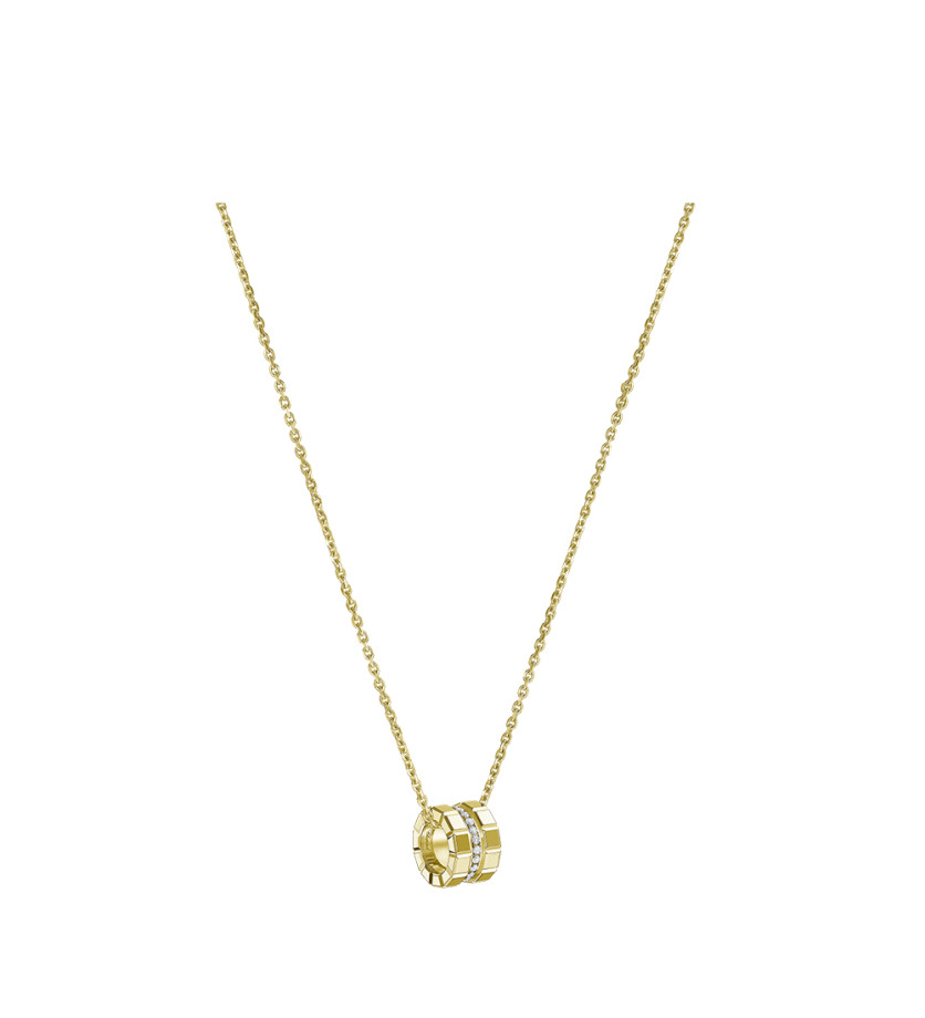 Pendentif Chopard Ice Cube avec chaîne or jaune diamants