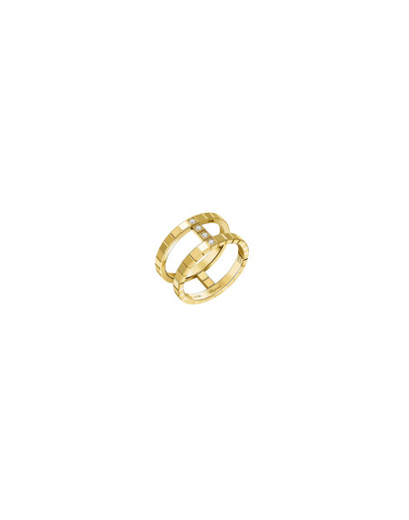 Bague Chopard Ice Cube ouverte or jaune 4 diamants