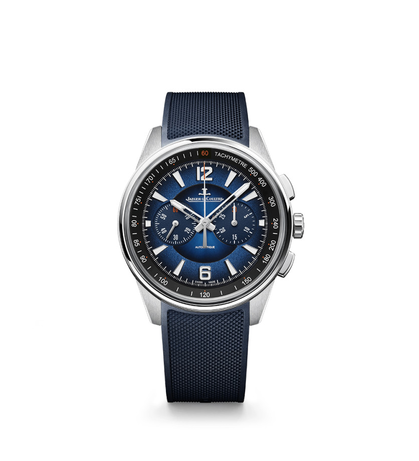 Montre Jaeger-Lecoultre Polaris Chronographe automatique cadran bleu bracelet acier 42 mm