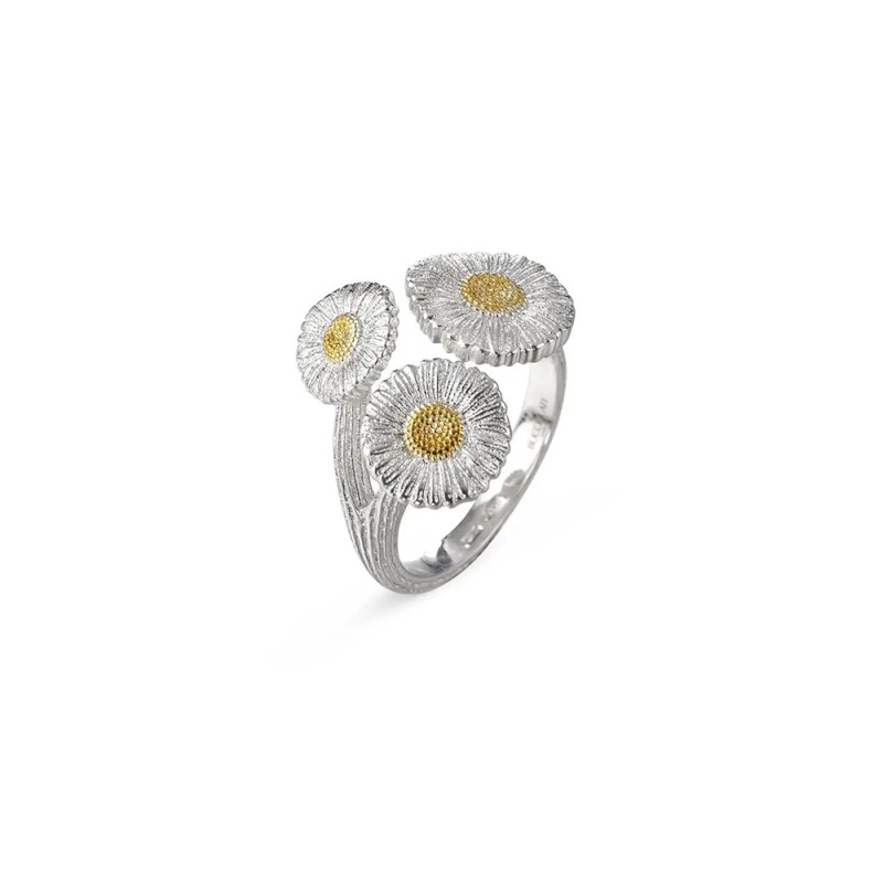 Bague Blossoms Marguerite 3 motifs argent et vermeil