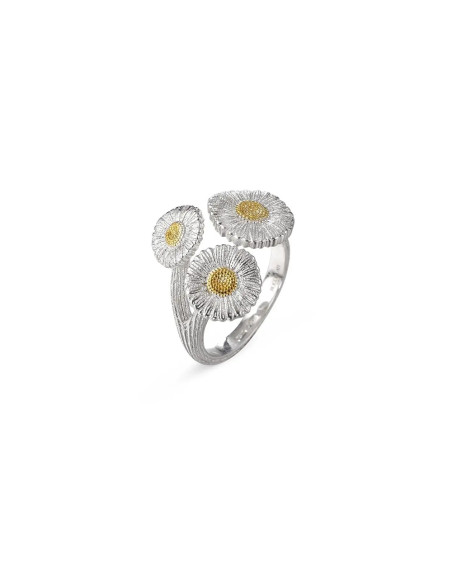 Bague Blossoms Marguerite 3 motifs argent et vermeil