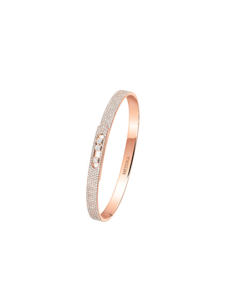 Bracelet bangle Messika Move Noa or rose full pavé diamants PM