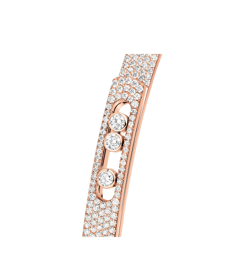 Bracelet bangle Messika Move Noa or rose full pavé diamants PM