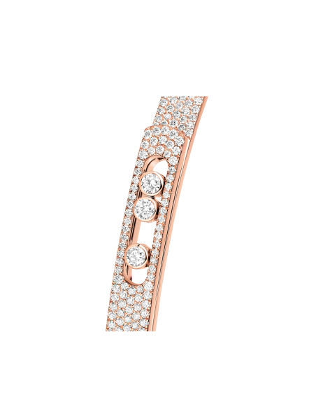 Bracelet bangle Messika Move Noa or rose full pavé diamants PM