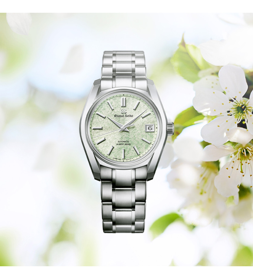 Montre Grand Seiko Heritage manuel cadran vert bracelet acier 38 mm