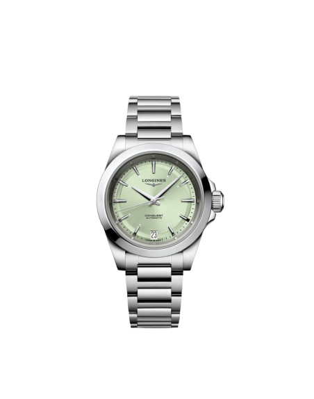 Montre Longines Conquest automatique cadran vert bracelet acier 34 mm