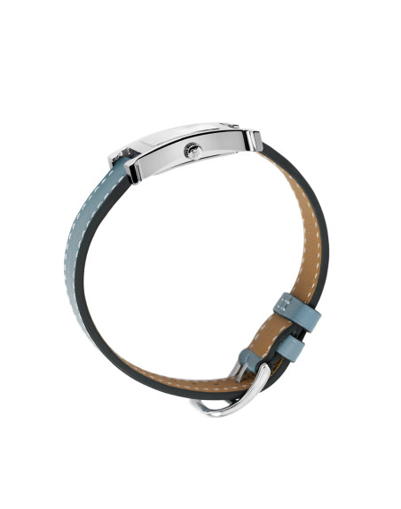 Montre Hermès Heure H quartz cadran blanc bracelet cuir bleu jean 25 mm