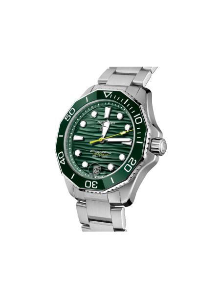 Montre TAG Heuer Aquaracer automatique (cosc) bracelet acier cadran vert 42mm