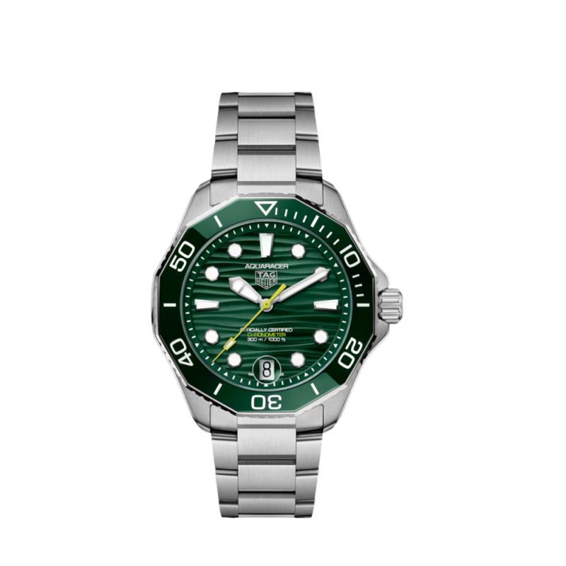 Montre TAG Heuer Aquaracer automatique (cosc) bracelet acier cadran vert 42mm