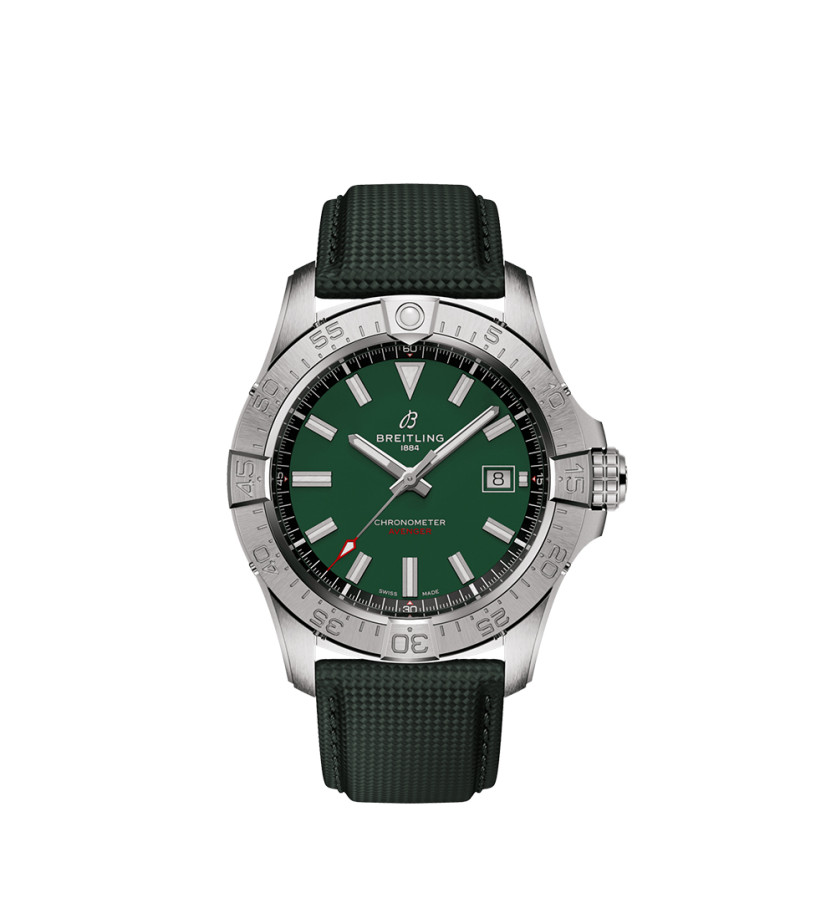 Montre Breitling Avenger automatique cadran vert bracelet cuir vert 42 mm