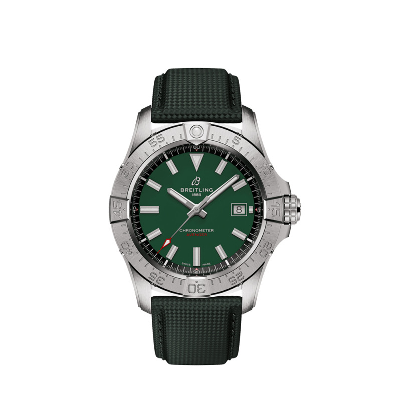 Montre Breitling Avenger automatique cadran vert bracelet cuir vert 42 mm