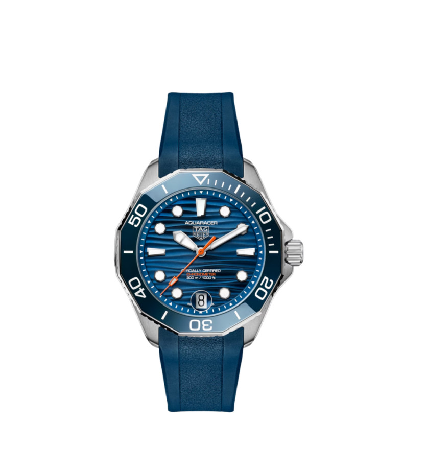 Montre TAG Heuer Aquaracer Professional 300 Date automatique (cosc) cadran bleu bracelet acier 42mm
