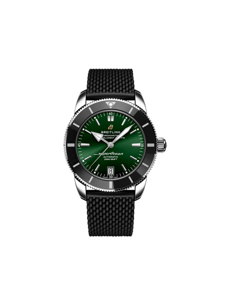 Montre Breitling Superocean Heritage B20 Automatic cadran vert bracelet caoutchouc noir 42 mm