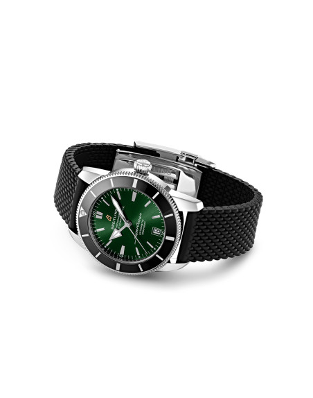 Montre Breitling Superocean Heritage B20 Automatic cadran vert bracelet caoutchouc noir 42 mm